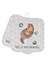 Mr. & Mrs. Panda Topflappen Otter Seerose mit Spruch in Grau Pastell