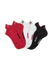 Bench Sneakersocken in 2x rot, 2x weiß, 2x schwarz