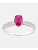 Diamant L'éternel Ring aus 375 Weißgold mit 0.15 Karat Diamant mit Rubin