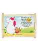 Mr. & Mrs. Panda Serviertablett Einhorn Koffer Design mit Spruch in Weiß