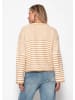 SASSYCLASSY Strickjacke mit grafischem Streifenbild in Beige