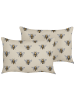 Beliani 2er-Set Gartenkissen CANNETO in Beige/Schwarz/Gelb