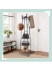 relaxdays Garderobenständer in Schwarz/ Dunkelbraun - (B)43 x (H)180 x (T)43 cm