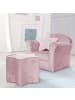 roba Lil Sofa' Kindersessel mit Armlehnen, Samtstoff Rosa