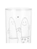 Mr. & Mrs. Panda Wasserglas Kaktus Liebe mit Spruch in Transparent