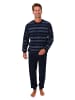 NORMANN Langarm Schlafanzug Frottee Bündchen - 86753 in navy