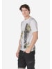 KOROSHI Crew cotton all over t-shirt in weiß
