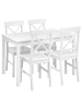 Beliani 5-tlg Esstisch Set BARLEE in Weiß