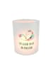 Mr. & Mrs. Panda Glas Windlicht Einhorn Wolke 7 mit Spruch in Transparent