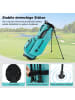 COSTWAY Golf Standtasche mit 8 er Unterteilung & Regenhaube in Türkis