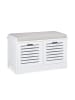 relaxdays Sitzbank in Weiß - (B)72 x (H)44 x (T)35 cm