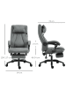 Vinsetto Massage-Bürostuhl-64B x 74T x 109-117H cm-Grau