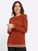 Sieh an! Rundhals-Pullover in rostrot