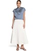 Zero  Satin-Bluse mit Kragen in Dark Blue/White