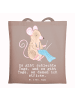 Mr. & Mrs. Panda tote bag Maus Stricken mit Spruch in Braun Pastell