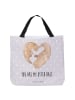 Mr. & Mrs. Panda Shopper Otter Herz mit Spruch in Grau Pastell