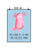 Mr. & Mrs. Panda Poster Axolotl Glücklich mit Spruch in Blau Pastell