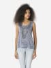 KOROSHI Damen-Tanktop mit Glitzer in blau