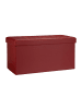 relaxdays Sitzbank Stauraum in Dunkelrot - (B)76 x (H)38 x (T)38 cm