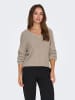 JACQUELINE de YONG Weicher Strick Pullover Stretch Struktur Sweater in Beige