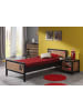 58 aufm Kessel BETT mit Nachtkommode Kameko aus Holz+MDF in Schwarz/Natur