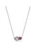 Pandora Damen-Schmuckset Halskette und Ohrringe Halo Herzen Zweifarbig Silber