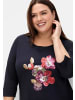 sheego 3/4-Arm-Shirt in tiefblau