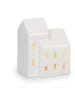 relaxdays Teelichthaus in Weiß - (B)7,5 x (H)9,5 x (T)6 cm