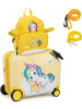 COSTWAY 2 tlg. Kinderkoffer Rucksack in Bunt