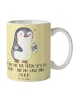 Mr. & Mrs. Panda Frühstücksbecher Pinguin Diabetes mit Spruch in Gelb Pastell