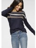 Laura Scott Strickpullover in marine-beige gestreift