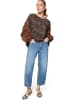Zero  Leo-Shirt mit 3/4 Arm in Beige/Black
