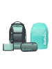 Satch Schulrucksack-Set PACK "Gradient Mint" 4-teilig in Grau/Mint