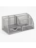 relaxdays Schreibtischorganizer in Silber - (B)27,5 x (H)12,5 x (T)14 cm
