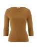 Hessnatur Hessnatur Boatneck Longsleeve Slim aus Bio-Baumwolle in bernstein