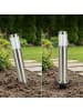 relaxdays 4 x Erdspieß Gartenleuchte in Silber - 30 cm