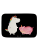 Mr. & Mrs. Panda Badteppich Einhorn Schwein ohne Spruch in Schwarz