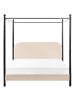 Beliani Himmelbett DANNEMOIS in Beige/Schwarz - (W) 170 x (H) 180 x (L) 211 cm