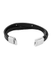 Adeliás Damen Armband aus Leder 21,5 cm in schwarz