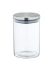 relaxdays 3 x Vorratsglas in Transparent/ Silber - 800 ml