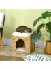 Pawhut Rattan Katzenhaus Braun Spanplatte