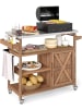 COSTWAY Grillwagen Outdoor Servierwagen 118 x 47 x 92 cm in Braun