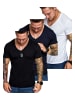 Amaci&Sons Herren 3er-Pack T-Shirts 3. EUGENE in (Navyblau + Weiß + Schwarz)