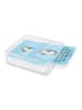 Mr. & Mrs. Panda Untersetzer Set Pinguin Duschen mit Spruch in Eisblau