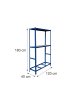 relaxdays Reifenregal in Blau - (B)120 x (H)180 x (T)40 cm