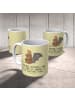 Mr. & Mrs. Panda Kaffeebecher Fledermaus Sitzen mit Spruch in Gelb Pastell