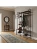 relaxdays Garderobe in Schwarz/Dunkelbraun - (B)120 x (H)190 x (T)40 cm