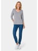 GOLDNER Shirt mit V-Ausschnitt in silbergrau