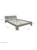Homestyle4u Holzbett 180x200 mit Lattenrost in Grau