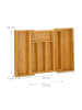 relaxdays Besteckkasten in Natur - (B)29 - 48 x (H)5 x (T)34 cm